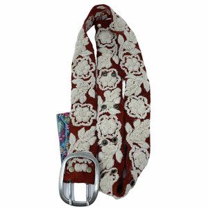 New Jenny Krauss Waist Belt Paisley Buckle Wool